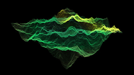 Leinwandbilder - Futuristic Holographic Terrain environment, geomorphology, topography and digital data telemetry information display motion graphic user interface head up display screen