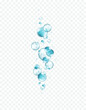 Water bubbles isolated on transparent background. Realistic collagen droplet pattern. Vector clear blue underwater elements template
