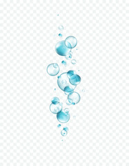 water bubbles isolated on transparent background. realistic collagen droplet pattern. vector clear b