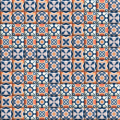  mosaic pestle color embossed tile Design for ceramic, watercolor tile .Tile acrylic painted seamless, Vintage Moroccan pattern use for background, textures & textile, tile illustration.