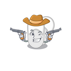 Poster - Cartoon character cowboy of hotel slippers with guns