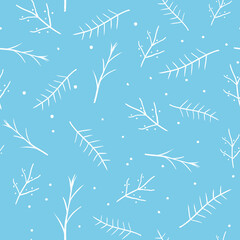 Nature winter pattern. Hand drawn wrapping paper print design.