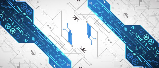 Abstract technology concept. High computer color background. Vector illustration