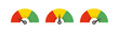 Set of color speedometer. Flat icon speedo. Speedometer symbol web icon. Vector