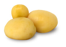 Boiled Peeled Potatoes On White