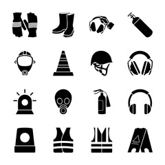 Wall Mural - Safety Equipment icons