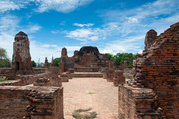 Inside Wat Maha That in Ayutthaya province, Thailand.