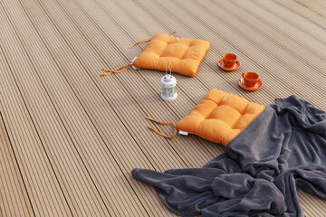 wooden decking outside floor