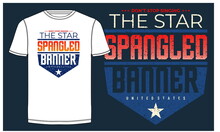 The Star Spangled Banner Colorful Stylish Typography Slogan For Tee Shirt. Abstract Design With The Grunge And The Lines Style. Vector Illustration, Print, Poster. Global Swatches.