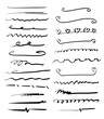 © Ольга Фурманюк - Set of handmade lines, brush lines, underlines. Hand-drawn collection of doodle style various shapes.