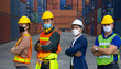 © pkproject - Industrial workers or engineers wearing Coronavirus or COVID-19 protective masks