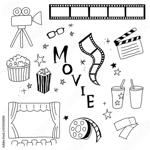 映画 映画館 映像に関する手書きのイラスト Buy This Stock Illustration And Explore Similar Illustrations At Adobe Stock Adobe Stock