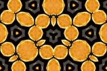 Yellow Black Kaleidoscope Pattern For Background Use
