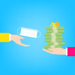 © LAONG - The exchange between money and medical mask,vector illustration for graphic design,website or banner