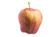 Jablko na bialym  tle. Owoce surowe. Wyizolowane z tla. Jedzenie wegetarianskie. Owoce w diecie odchudzakacej. Dojrzale jablko.