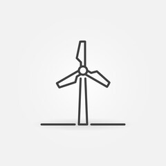 Wind Energy concept outline simple icon - vector wind turbine sign