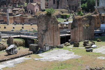 ruins of roman forum in rome italy 