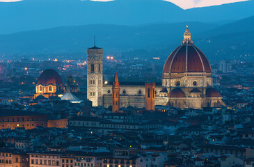 Fototapete - Basilica of Santa Maria del Fiore (Basilica of Saint Mary of the Flower) in Florence, Tuscany, Italy