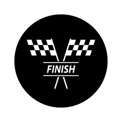 Poster - race flag icon, simple design race flag logo template, checkered icon