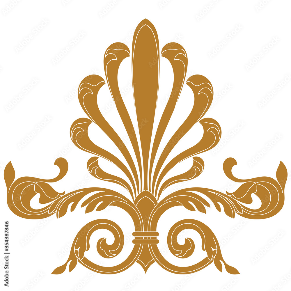 Golden vintage baroque ornament, corner. Retro pattern antique style  acanthus. Decorative design element filigree calligraphy vector Stock  Vector | Adobe Stock, image size:1000x1000