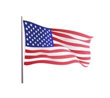 USA Flag. Waving Flag Of The United States. Illustration Of Wavy American Flag For Independence Day.