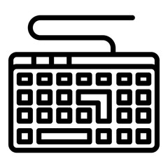 Programming keyboard icon. Outline programming keyboard vector icon for web design isolated on white background