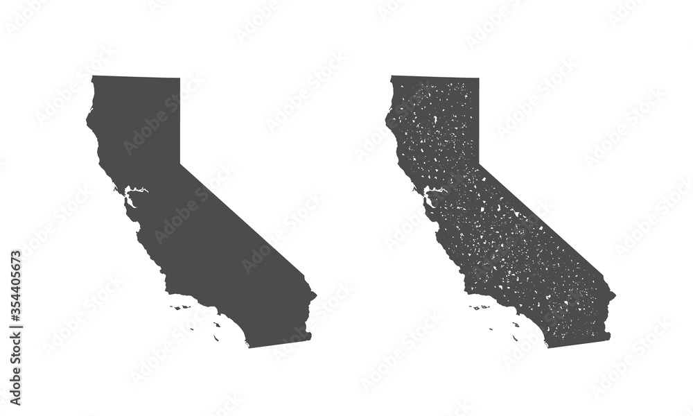California map icon and California map with vintage stamp effect ...