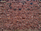 Fototapeta Desenie - Seamless horizontal texture of grunge old brick wall. Dark dramatic background for exterior and interior 3d design.