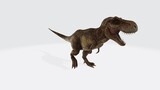 3D rendering of a roaring dinosaur Tyrannosaurus Rex isolated on white background