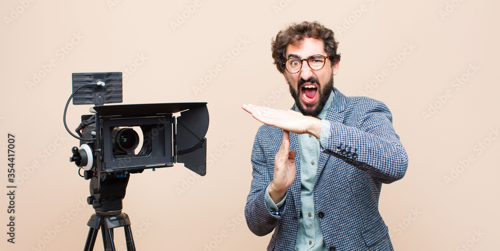 television presenter looking serious, stern, angry and displeased ...