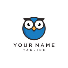 Owl Bird Simple Logo Template Design. Smart Education Logo With Owl Symbol.