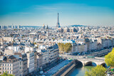 Fototapeta Boho - Paris cityscape with Eilffel tower and Paris city view