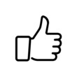 © yana - Hand gesture thumbs up line icon.
