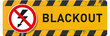 Bauschild Blackout gelb mit Schild und Piktogramm Blitz