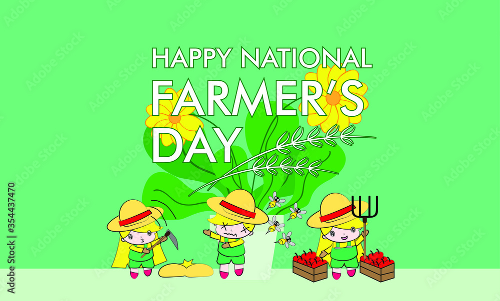 happy national farmers day background, vector illustration of the ...
