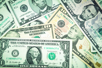 Wall Mural - Assorted American banknotes