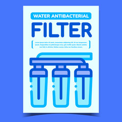 Canvas Print - Water Antibacterial Filter Creative Banner Vector. Filter For Filtration, Cleaning And Preparation Mineral Liquid On Creative Advertising Poster. Concept Template Stylish Colored Illustration