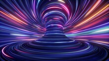 3d Render, Abstract Cosmic Background, Ultra Violet Neon Rays, Glowing Lines, Cyber Network, Speed Of Light, Space And Time Strings, Bright Twist