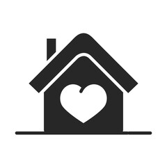 Sticker - donation charity volunteer help social house heart assistance silhouette style icon