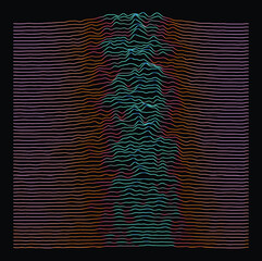 Wall Mural - generative art and data visualization of simplex or perlin noise function. vaporwave and synthwave s