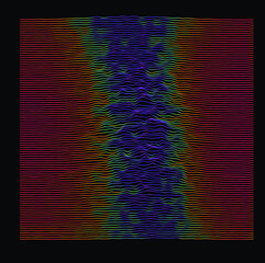 Wall Mural - generative art and data visualization of simplex or perlin noise function. vaporwave and synthwave s