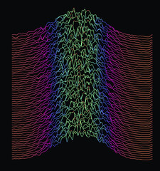Wall Mural - generative art and data visualization of simplex or perlin noise function. vaporwave and synthwave s
