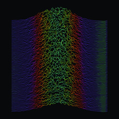 Wall Mural - generative art and data visualization of simplex or perlin noise function. vaporwave and synthwave s