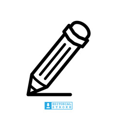 Sticker - pencil icon in trendy flat style, pencil vector icon