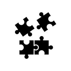 Canvas Print - puzzle icon in trendy flat design