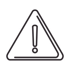 Poster - alert icon, warning attention danger exclamation mark precaution, line style design