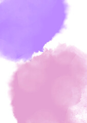 Poster - purple and pink watercolor on white background