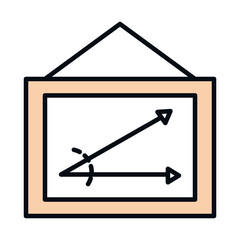 Wall Mural - math education school science board with angle line and fill style icon