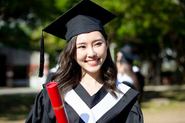 Wall Mural - happy female graduate student