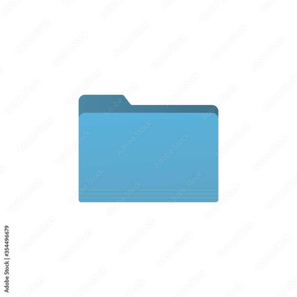Blue folder icon isolated on white background. Document symbol modern, simple, vector, icon for website design, mobile app, ui. Vector Illustration - obrazy, fototapety, plakaty 
